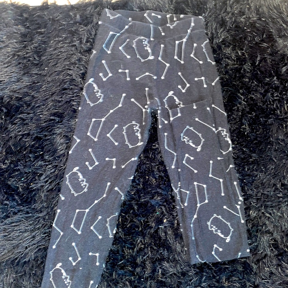 Xs: Black Pusheen celestial leggings with constellations (brand new,never worn)
